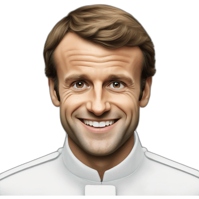 Hyper realistic Emmanuel Macron smiling emoji