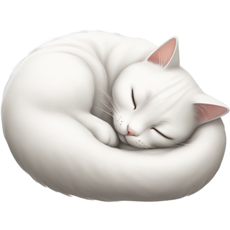 White cat sleeping emoji