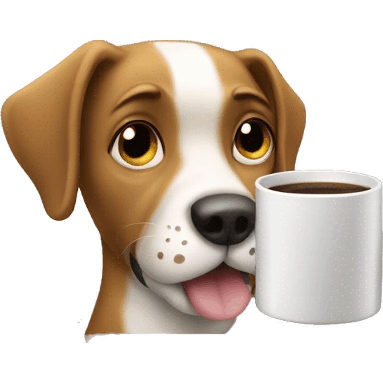 dog drinkin coffee emoji