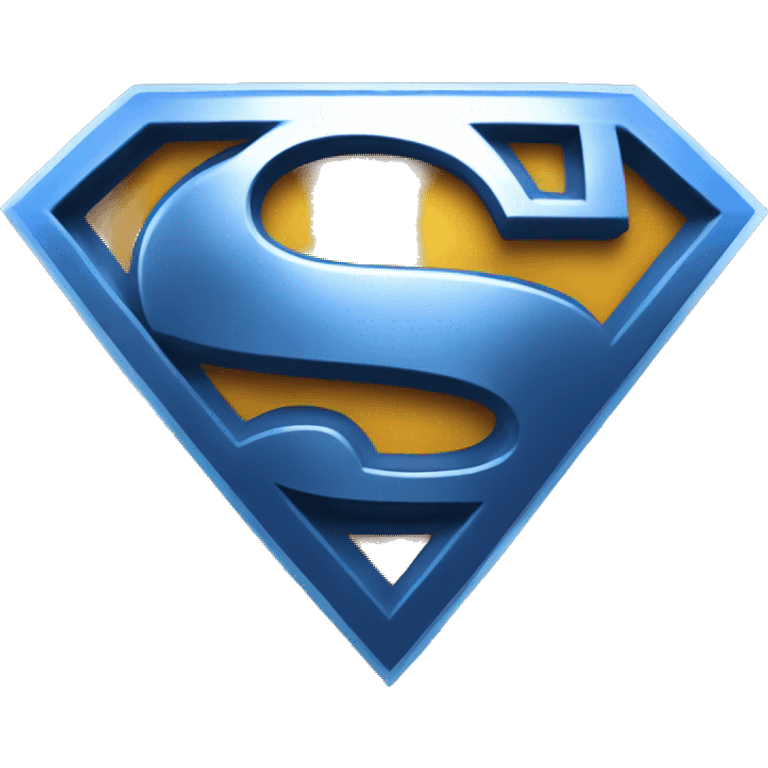 Superman emblem in blue and silver color  emoji