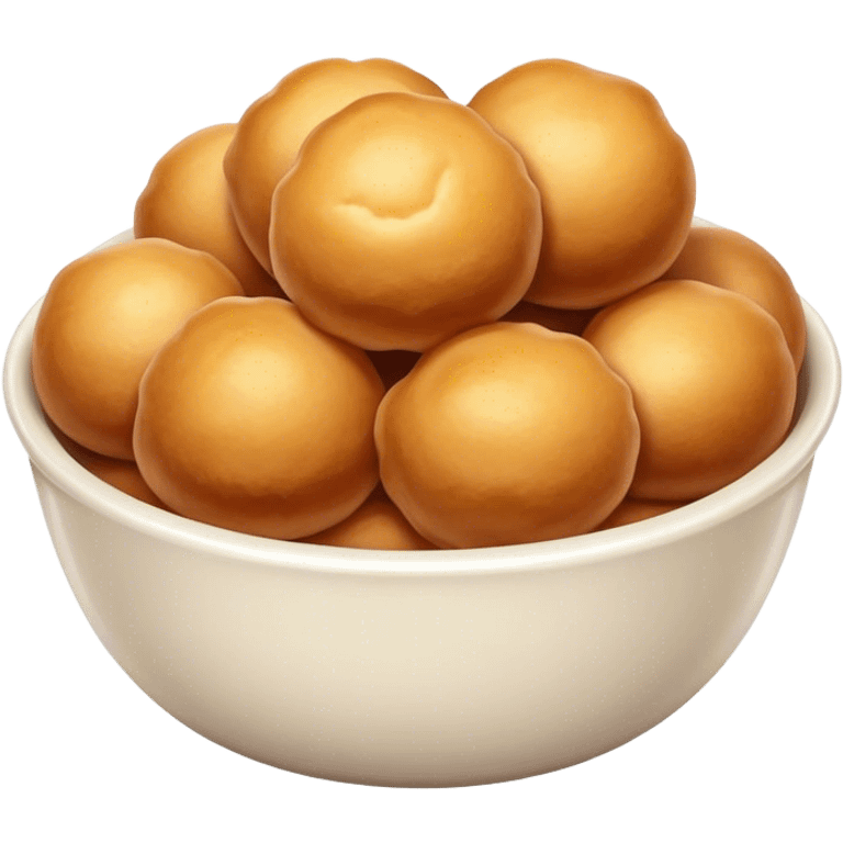 round fried dough balls in a bowl emoji