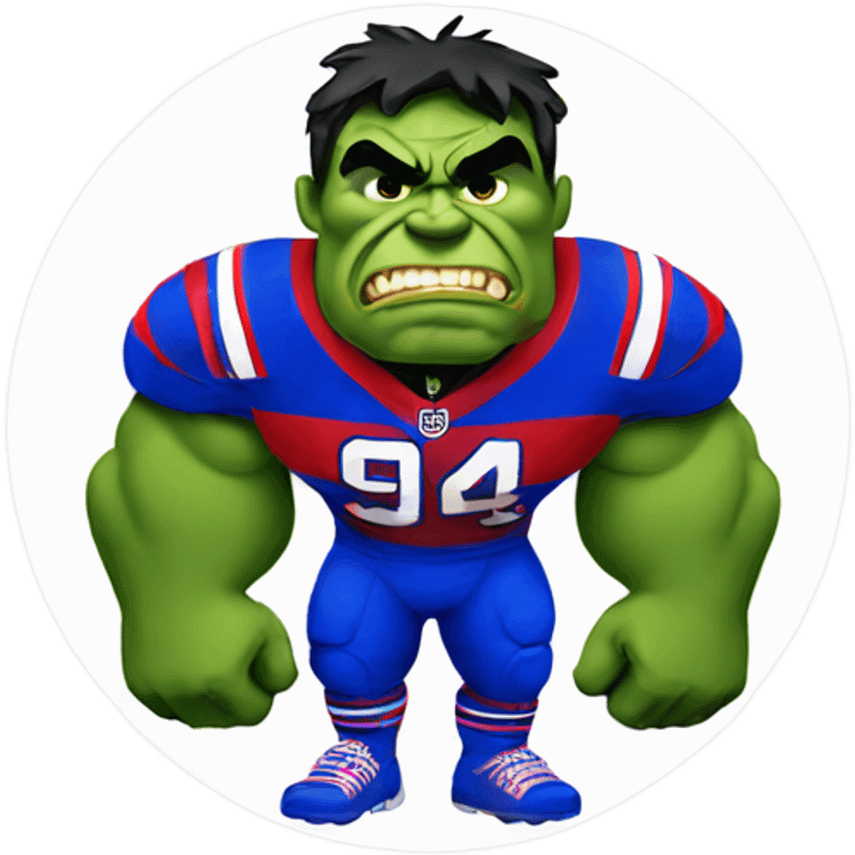 Hulk wearing a buffalo bills jersey emoji