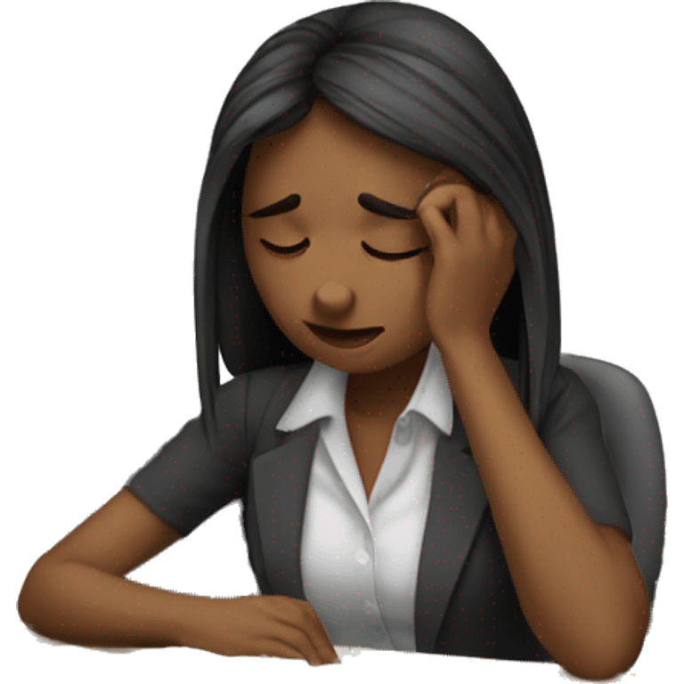 sad girl working it office emoji