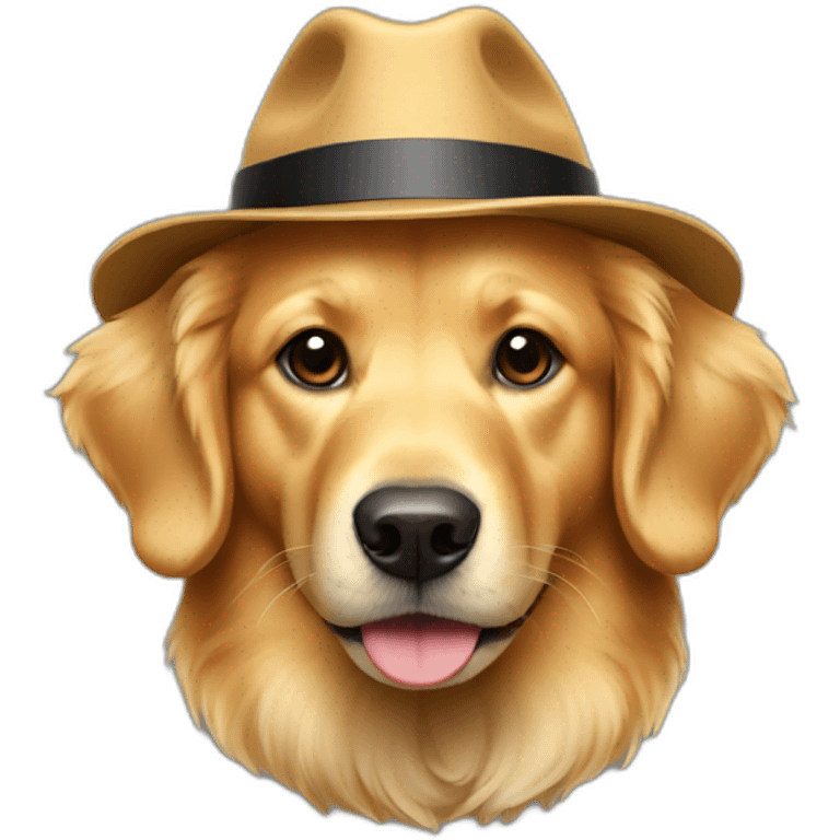 golden retriever with fedora emoji