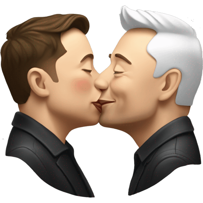 elon musk kissing another elon musk emoji