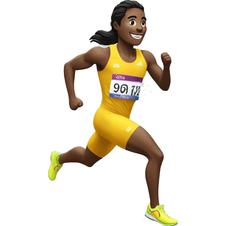 olympic runner very happy emoji