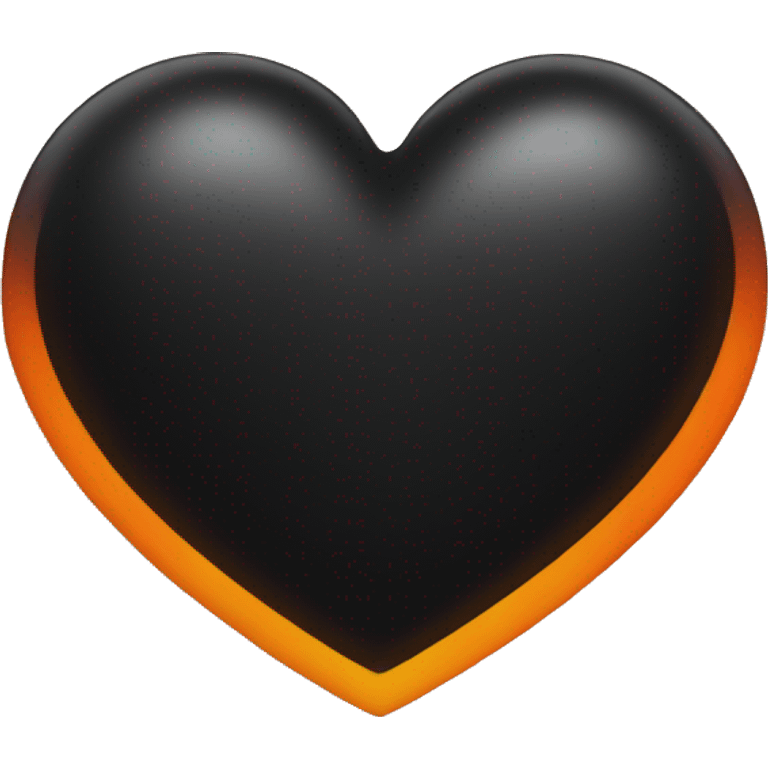 Half black and half orange heart emoji