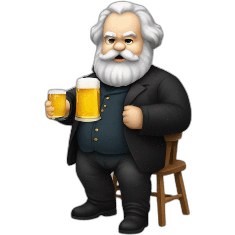 fat karl marx drinks beer emoji