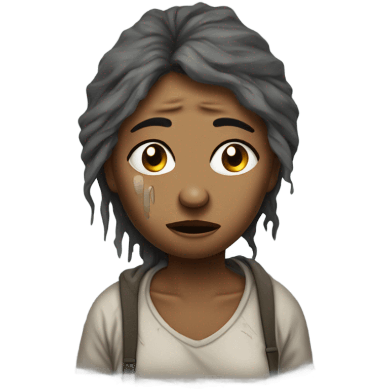 crying homeless woman emoji