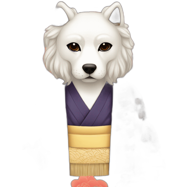 noh-dog-mask-longhair-hotguy-japanese-kimono emoji