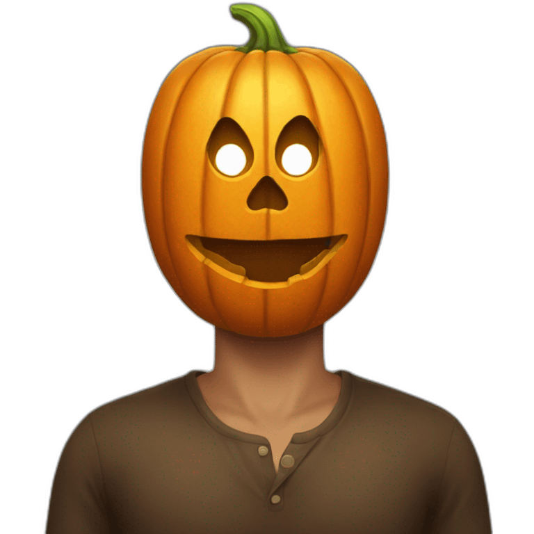 man with pumpkin head emoji