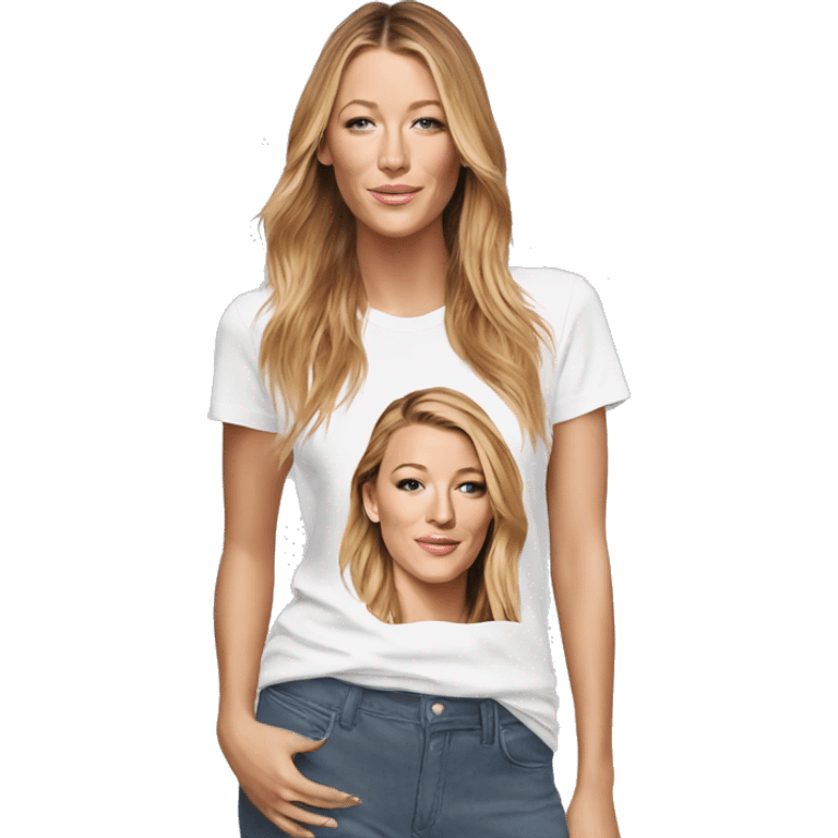 blake lively wearing tee emoji