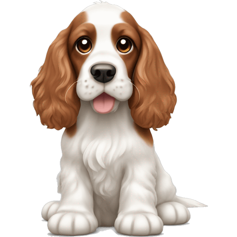 ￼ white and copper cocker spaniel emoji