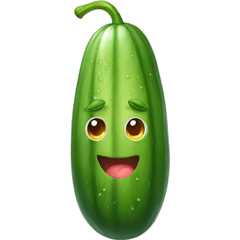 A cucumber inside a peach emoji