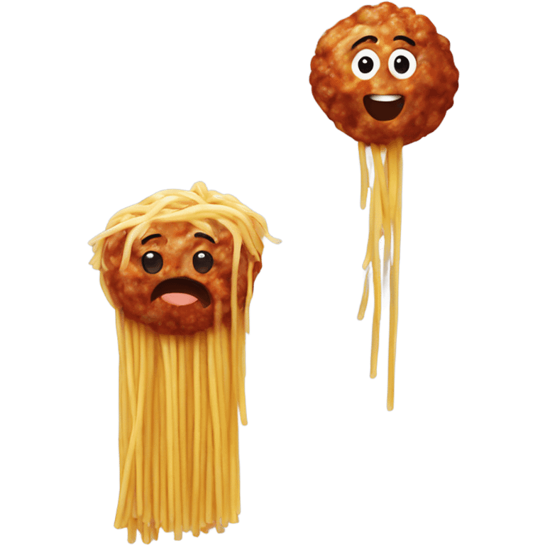 Spaghetti and a smiling meatball emoji