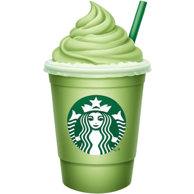 iced pastel green matcha in starbucks coffee cup emoji