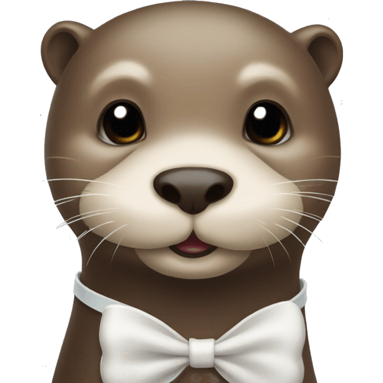 Otter’s face with white bow emoji