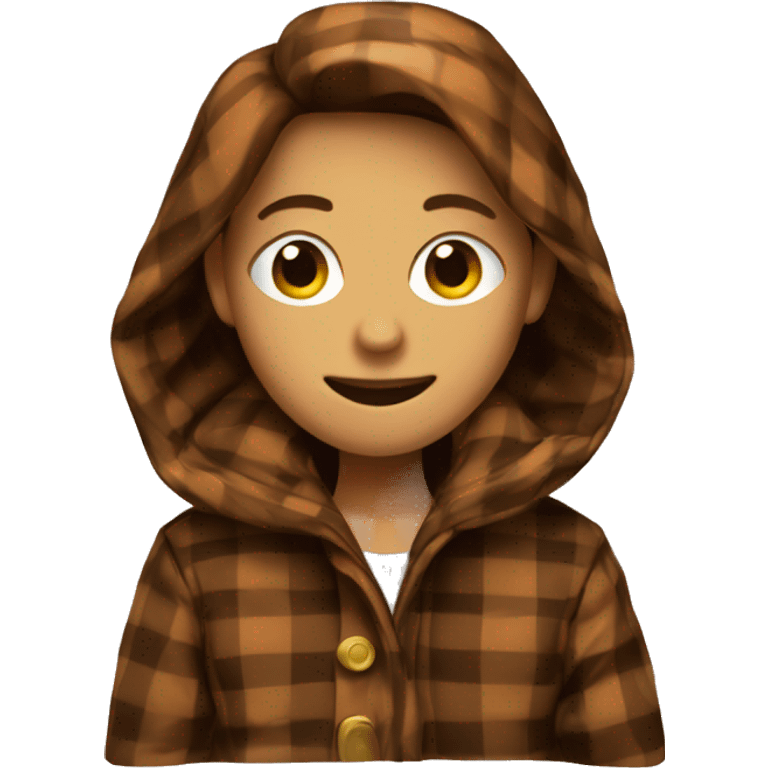 Brown plaid coat emoji