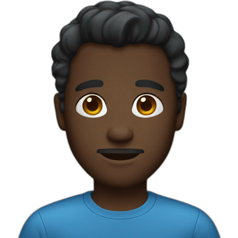 solo blue shirt dark-skinned emoji