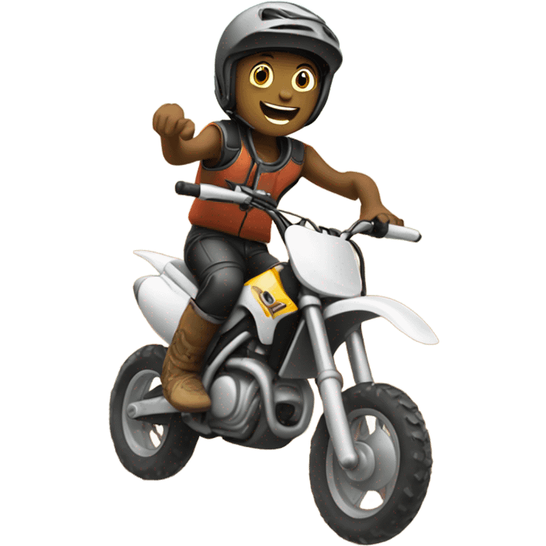 Kid riding a dirt bike  emoji