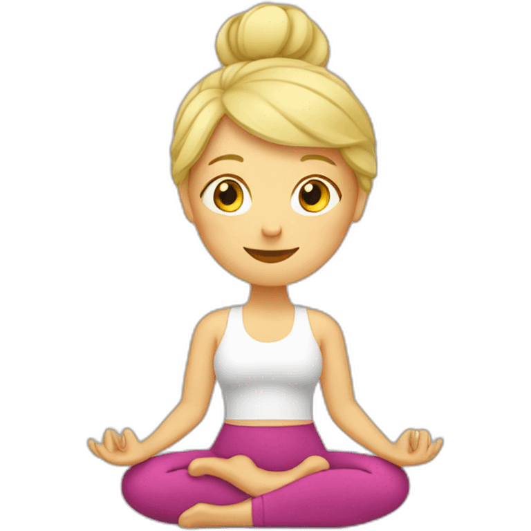 Blonde Frau beim Yoga emoji