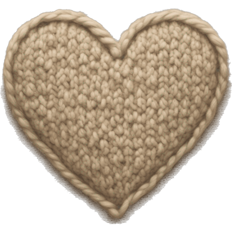 A beige knitted heart emoji