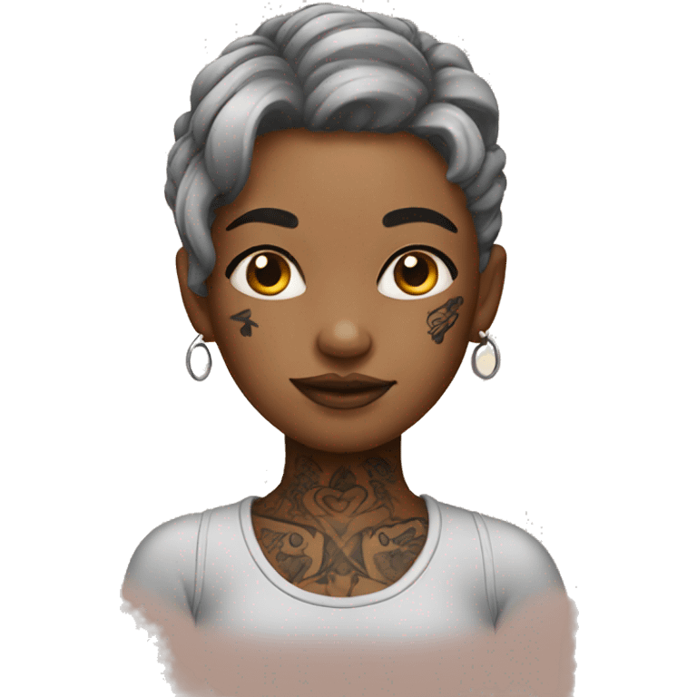 Girl with tattoos emoji