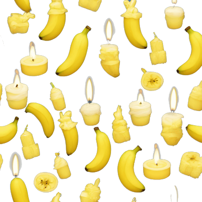 Banane avec des bougies d'anniversaire dessus emoji