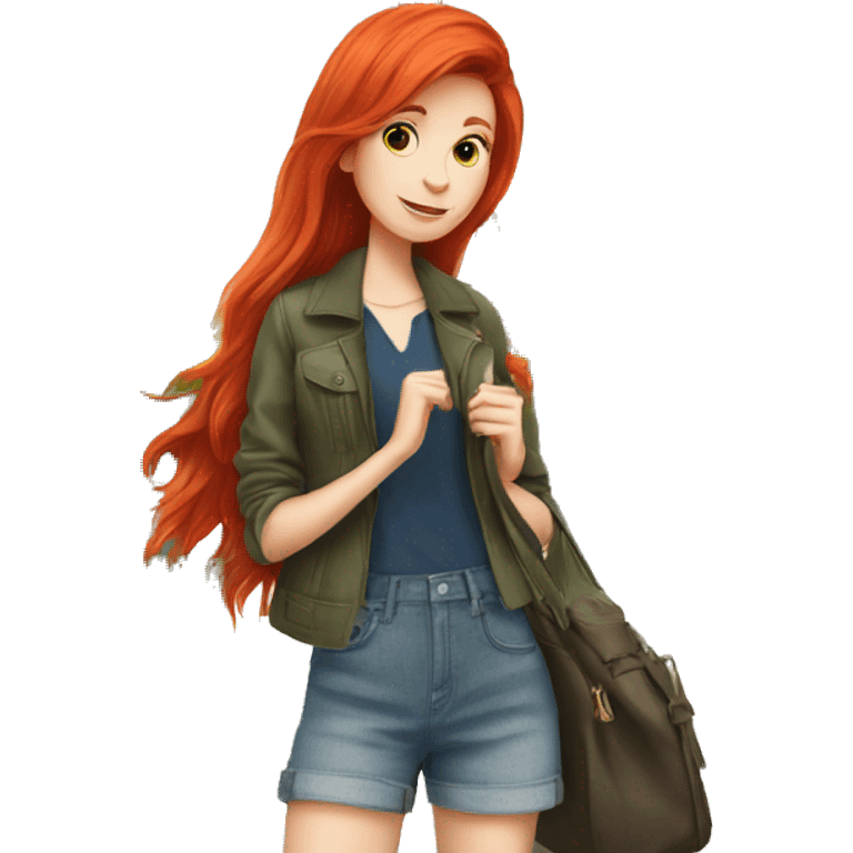 Red Hair girl with tour eiffel emoji