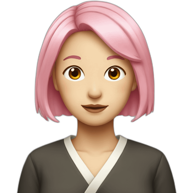 japanese woman with pink hair emoji