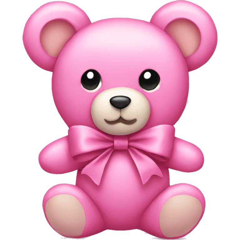 Pink teddy bear with a bow emoji