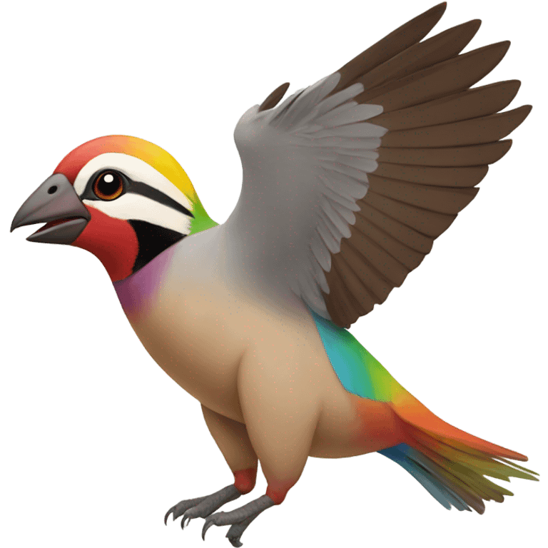 Rainbow chukar flying emoji