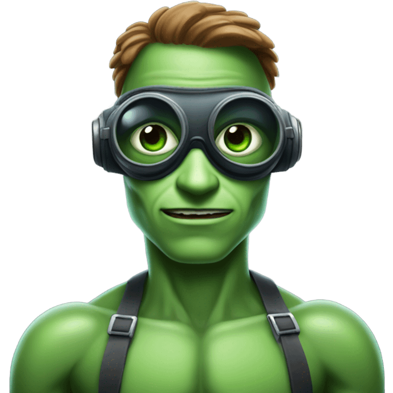 martian barman shirtless and goggles emoji