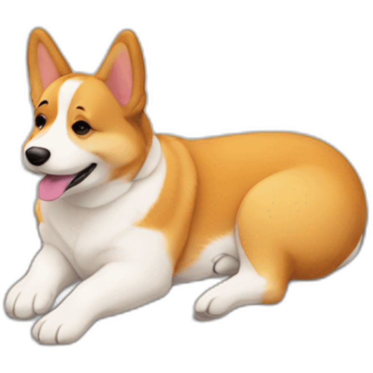 Sunbathing corgi emoji