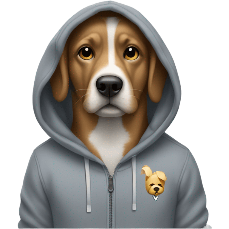 Dog wearing a Nike hoodie emoji