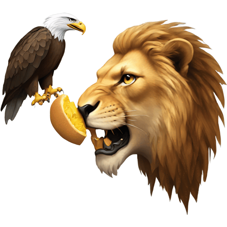 Eagle eating a lion emoji