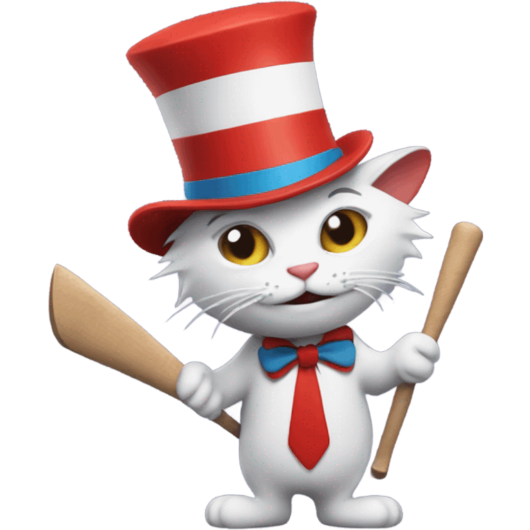 Cat in the hat holding a bat  emoji