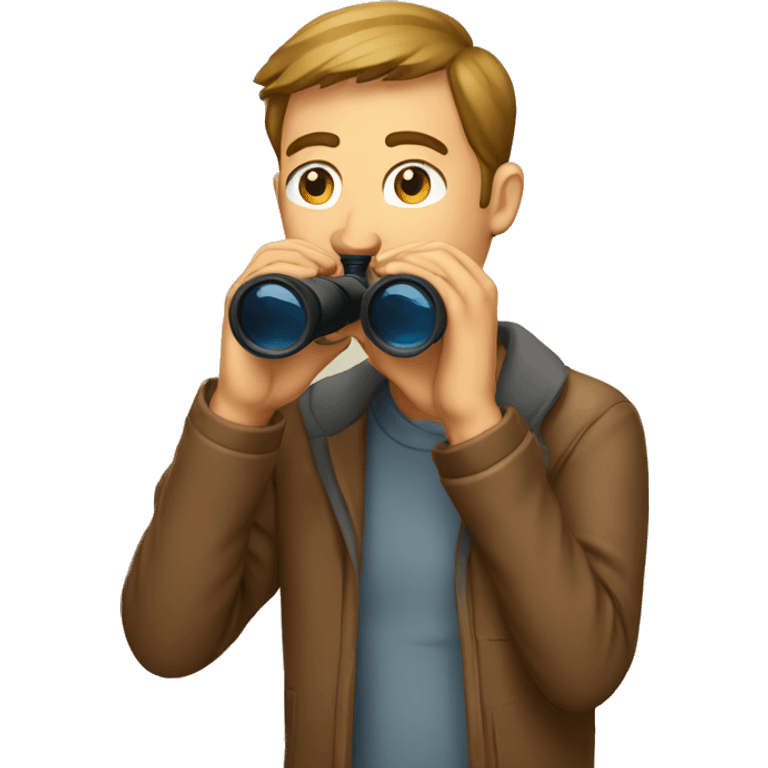 man looking through binoculars emoji