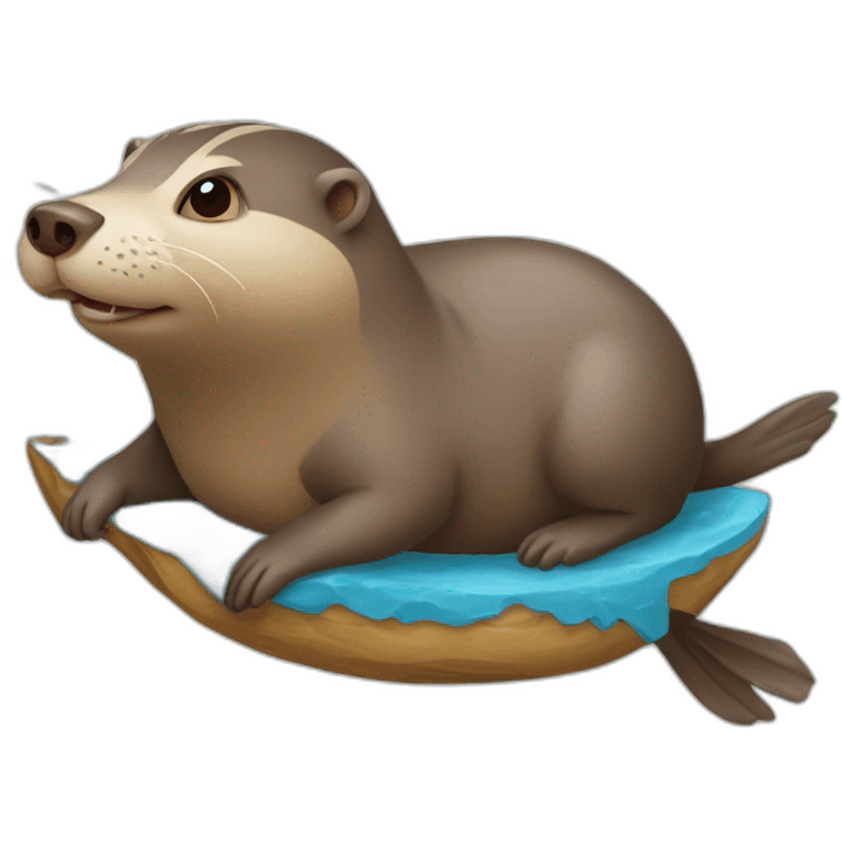 Loutre sur un cochon emoji