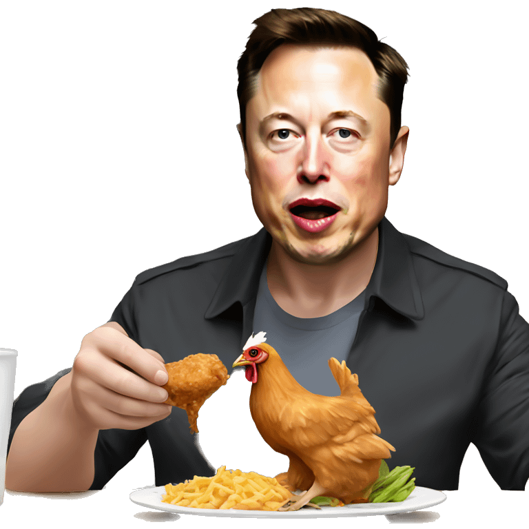 Elon musk eating chicken  emoji