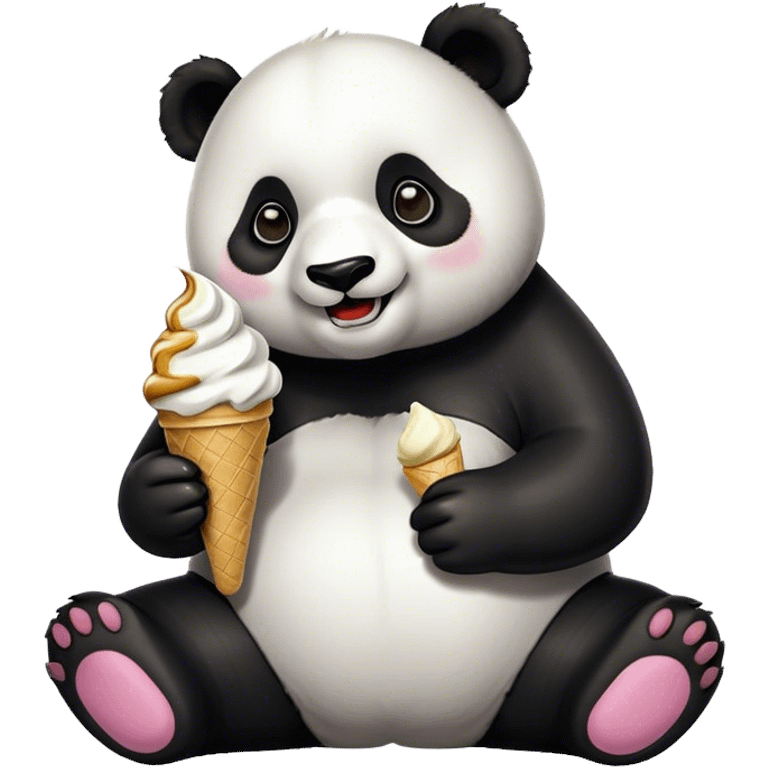 Panda eating ice cream emoji