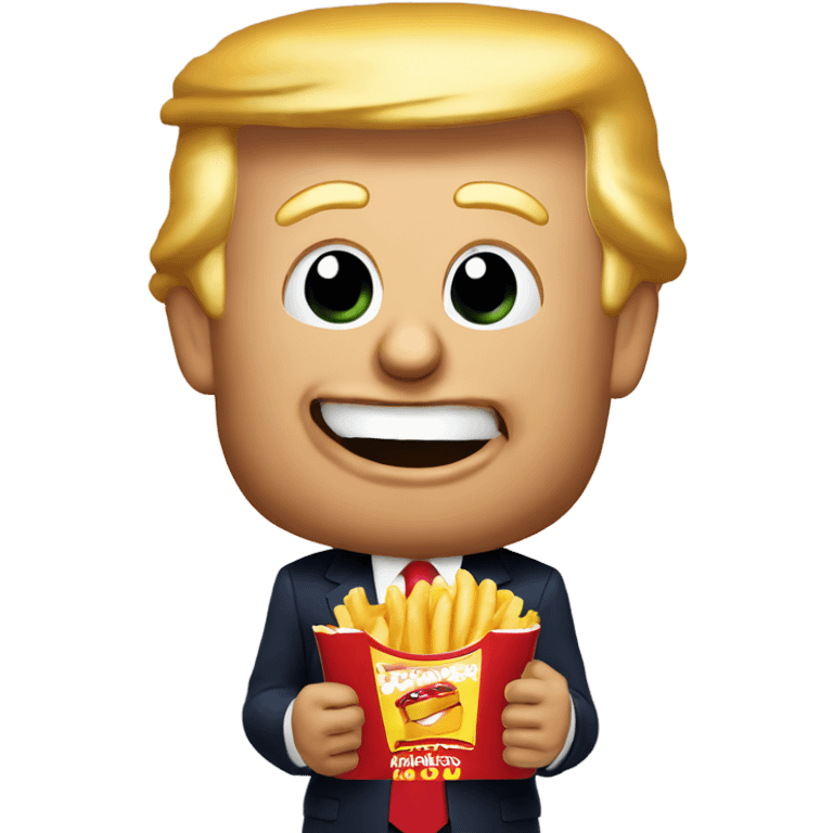 Trump eating McDonald happy meal emoji