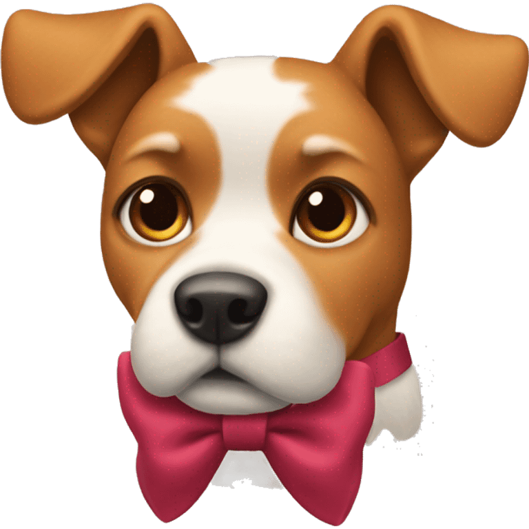 dog with a bow and hills emoji