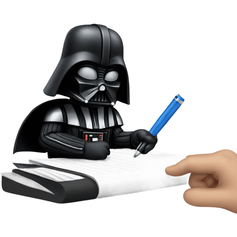 Darth Vader writing something emoji