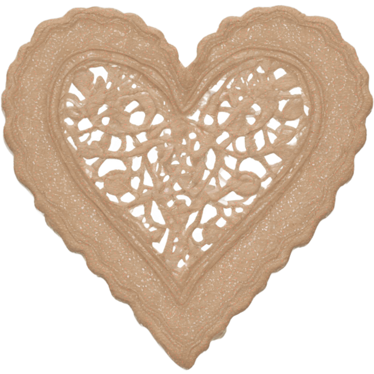 Pale brown lace heart emoji