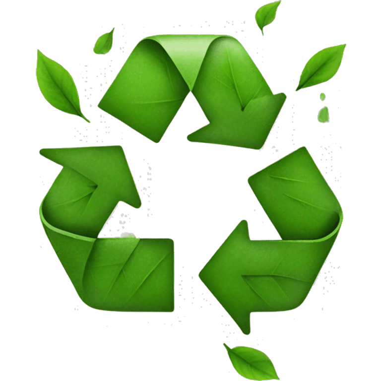 Green Recycle sign with leaves emoji