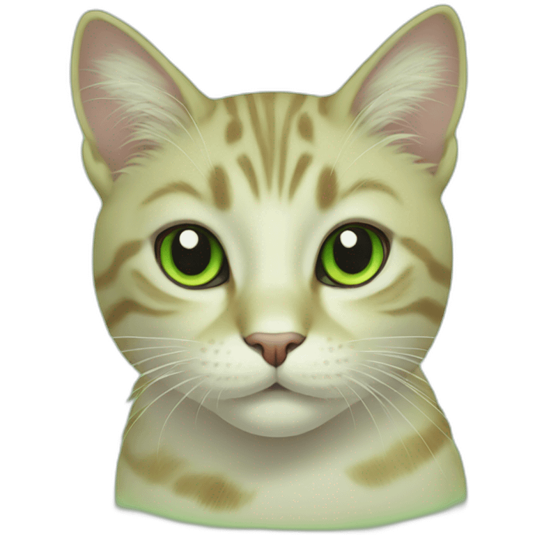 Cat green cute emoji