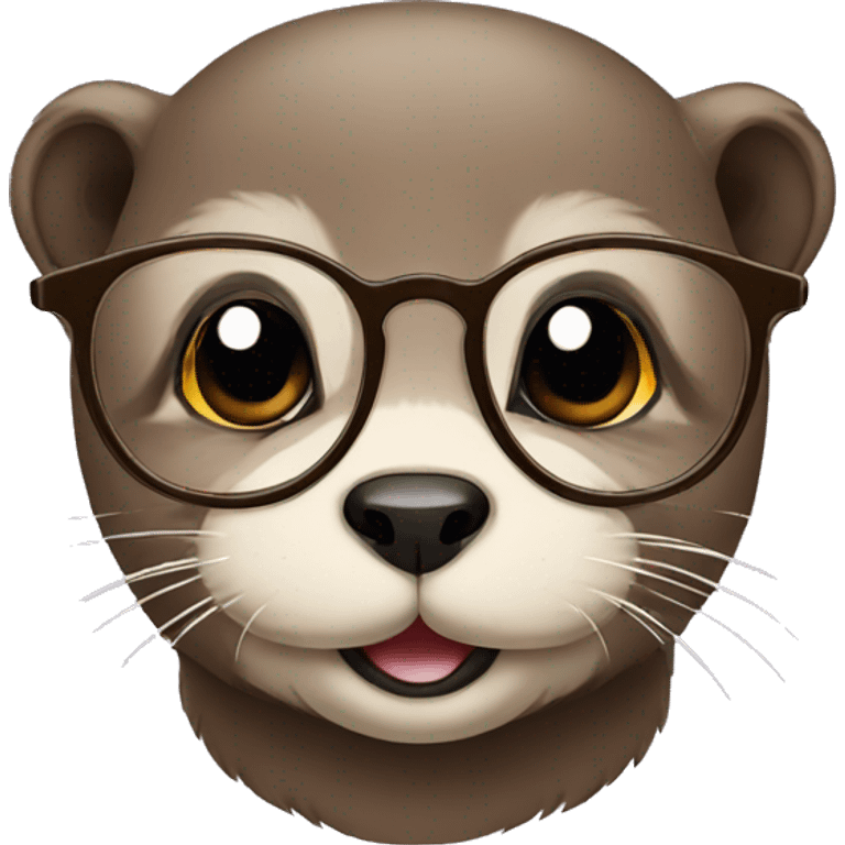 cute otter with glasses emoji