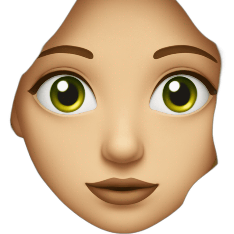 Chica pelo moreno ojos verdes abrazando chica rubia con rizos emoji