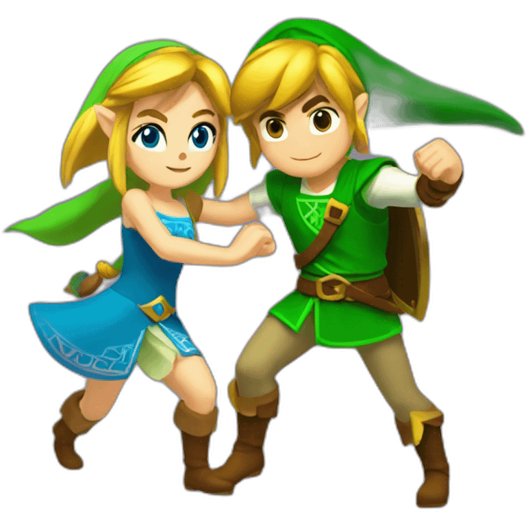 link and zelda dancing emoji